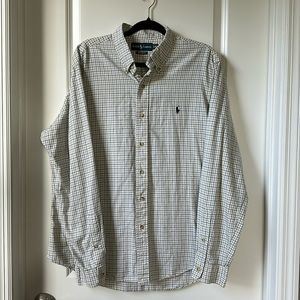 Ralph Lauren Men’s Ivory Long Sleeve Button Down Dress Shirt XL